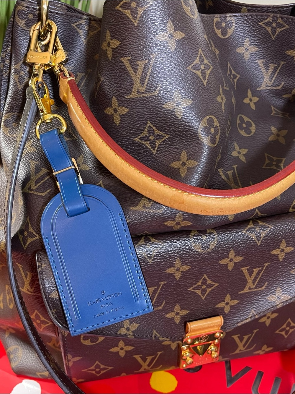Louis Vuitton Blue Luggage Tag & Poignet w/Free Non LV Clasp. Gold Hardware - Picture 2 of 16